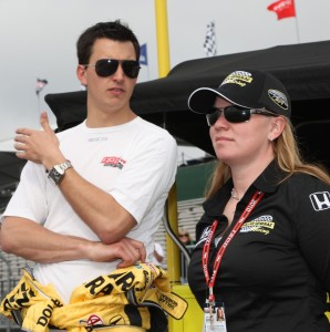 Graham Rahal and his new boss Sarah Fisher - Photo by Ron McQueeney, IndyCar.com
