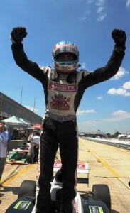 Tristan Vautier celebrates his win at Sebring. -Photo courtesy of StarMazda.com