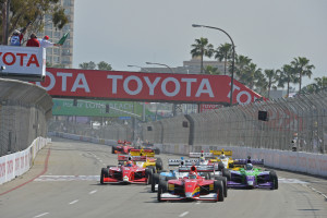 Start of the Firestone Indy Lights race on the Streets of Long Beach -- Photo by John Cole, INDYCAR